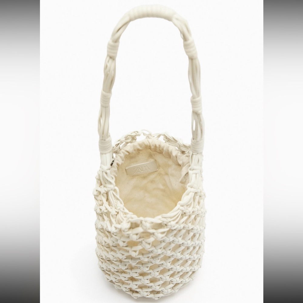 Zara woven handcrafted braided bucket bag shoulder & crossbody - Picture 7 of 9